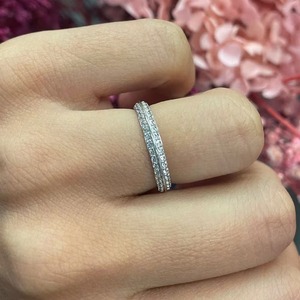 Bague de mariage en diamant de laboratoire certifié qualité supérieure, taille lame, or massif 14 carats, F-VS2, sertissage à griffes, produit le plus vendu - Product Image 2