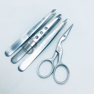 Pince à épiler de luxe pour sourcils en acier inoxydable, ciseaux à ongles à ressort, logo personnalisé gratuit, pince à épiler droite, emballage personnalisé, vison - Product Image 4