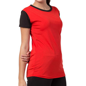 Camiseta de mujer de Color sólido de último diseño, camiseta duradera de secado rápido para mujer, camiseta para exteriores, servicio OEM, servicio de diseño personalizado - Product Image 2