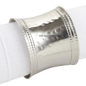 Trending Design Metal <b>Napkin</b> Rings <b>Silver</b> Finished Hammered <b>Napkin</b> Holder for Home & Hotels Dinner Table Decor - Product Image 1