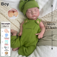 Weiche Spielzeuge Hochrealistische Reborn-Baby-Puppe aus Silikon mit Gewicht und Offenem Mund, Kleinkind-Junge