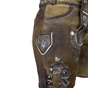 Pantalones cortos de cuero bávaro al por mayor ligeros Pantalones cortos de cuero bávaro cómodos Pantalones cortos bávaros de cintura elástica - Product Image 2