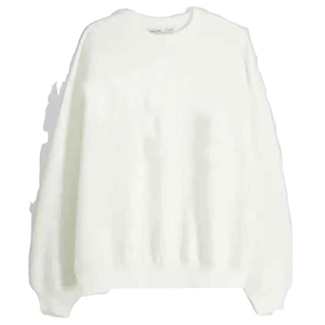 Sudadera de cuello redondo blanca elegante sudadera pulóver sudadera de manga larga para impresión de logotipo personalizado unisex al por mayor - Product Image 1