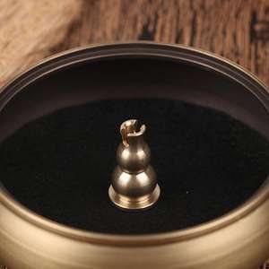 Juego de quemador de incienso dorado al por mayor, adorno de decoración de fragancia de Metal de latón para el hogar, incluye soporte de incienso, recogedor de cenizas para - Product Image 2