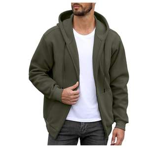 เสื้อฮู้ดผู้ชายผ้าฝ้าย 100% สำหรับฤดูหนาว ทรงโอเวอร์ไซส์ ผ้าถักป้องกันการเป็นขุย ลายปัก 3 มิติ พิมพ์ลายนูน น้ำหนัก 400 กรัม สีพื้น - Product Image 1