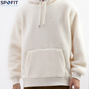 Nouveaux pulls à capuche d'hiver brodés, surdimensionnés, à séchage rapide, respirants, en polaire sherpa, qualité homme, OEM personnalisable, uni - Product Image 1