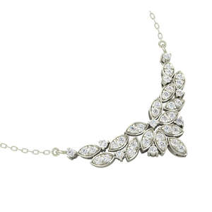 Pendentifs Premium en Argent Sterling 925 pour Femmes et Filles, Plaqué Rhodium, Topaze Coupe Marquise, Formes Géométriques Florales, Boîte pour Mariages - Product Image 3