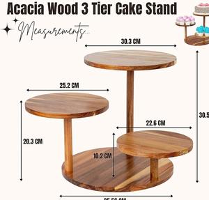 Home Essential Support à cupcakes en bois à trois étages pour 50 cupcakes Tour de support à cupcakes ferme en bois pour dessert et nourriture - Product Image 2