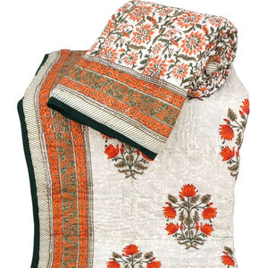 Edredón Reversible de algodón 100% hecho a mano con estampado tradicional, cómodo, ligero, tamaño Queen, edredón de algodón - Product Image 1