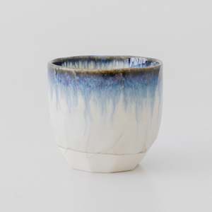 Drip Blue & Brown Ceramic <b>Cup</b> <b>Set</b> - Product Image 3