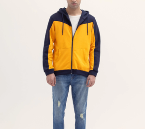 Sudadera con capucha y cremallera con logotipo personalizado, ropa de calle de dos tonos a la moda para hombres y mujeres - Product Image 2