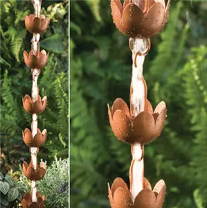 รางอลูมิเนียมอลูมิเนียมแบบแอบสแตรกต์รางฝนรางรางรางระบายสำหรับตกแต่งสวนทำจากสเตนเลสสตีลทองแดงแบบสั่งทำได้ - Product Image 2