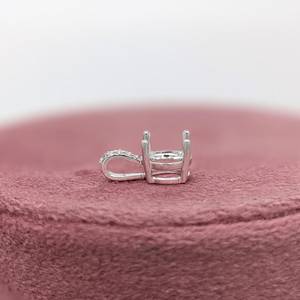 925 plata esterlina 7mm colgante redondo declaración 14K chapado en oro CZ ajuste piedra preciosa personalizable diseñador joyería componentes - Product Image 2