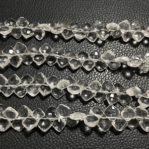 High Quality Faceted Crystal Quartz <b>Kite</b> Shape Beads White Gemstone Fancy Stone Beads for Jewelry Making - Product Image 2