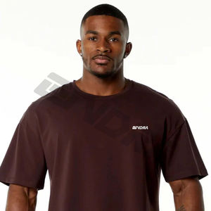 เสื้อยืดโอเวอร์ไซส์ผ้าฝ้ายออร์แกนิคคุณภาพสูง แฟชั่นเรียบง่าย พร้อมโลโก้สั่งทำ เป็นมิตรต่อสิ่งแวดล้อม แห้งเร็ว ระบายอากาศได้ดี เหมาะสำหรับออกกำลังกายสำหรับผู้ชาย - Product Image 5