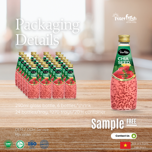 Boisson aux graines de basilic avec jus de fruits aromatisé à la goyave et à la mangue 290ml OEM pour les marques de magasins aux États-Unis/Canada et en Italie/Espagne |   HACCP HALAL - Product Image 4
