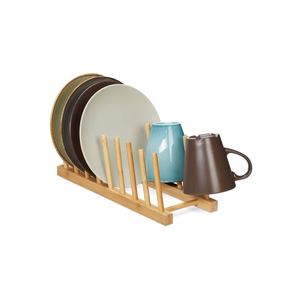 Estante de soporte para platos de madera Perfecto para almacenamiento de utensilios de cocina elegantes Precios al por mayor Soporte para platos de madera natural para artesanías de 4 piezas - Product Image 5