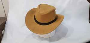 Chapeau de cowboy en cuir suédé véritable de haute qualité à large bord, style western, pour homme, fait main, idéal pour la randonnée et l'équitation, à prix abordable - Product Image 2
