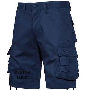 Short uni pour homme Taille élastique Short cargo Pantalon long Pantalon M-3XL poche latérale uni 100% coton Gym Relax fit - Product Image 5