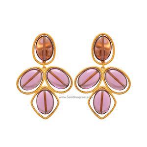 Vente en gros de boucles d'oreilles en argent sterling 925, bijoux fins faits à la main, améthyste violette naturelle, pierre précieuse hydro, pour mariage, fête - Product Image 2