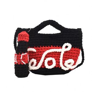 Xiaohongshu mismo estilo hecho a mano bolso terminado de ganchillo colgante de hamburguesa para mujer con bolsa de hilo de lana para patatas fritas - Product Image 5