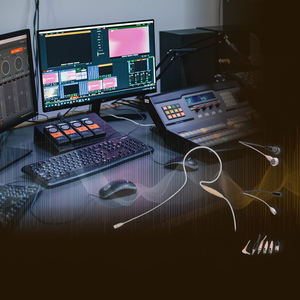 Microphone cravate filaire avec écouteurs et accessoires, réponse en fréquence 20 Hz-20 kHz, modèle NHS660 - Product Image 1