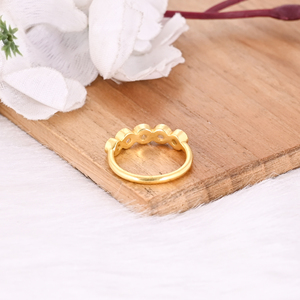 อัญมณีโอปอลเอธิโอเปียนธรรมชาติ925แข็งเงินสีเหลืองชุบทองแหวนดีไซเนอร์แหวนนิรันดร์เครื่องประดับน้อยที่สุด - Product Image 3