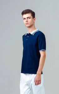 High Quality Custom Sports Golf <b>Classic</b> Plain Blue Knitted Polo Short Sleeve Quick Dry Athletic & Streetwear Men's Polo Shirts - Product Image 3