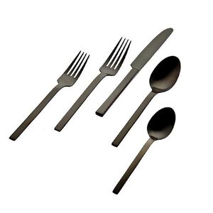 Juego de Cubiertos de Acero Inoxidable con Acabado Espejo y Detalles Negros Antiguos, Cubiertos de Cocina para Hoteles, Fabricante de Cubiertos de Metal en India - Product Image 1