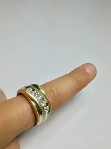 Anillo de banda de compromiso para hombre de moissanita Real de corte redondo de plata 925 2CT - Product Image 5