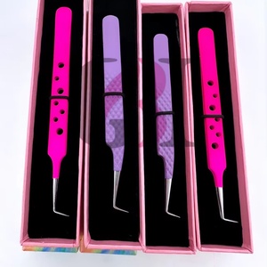 GETUP BROSONS IMPEX Professional Eyelash Extension Tweezers Stainless Steel <b>Silver</b> Tip 90 Degree Angle Diamond Grip Anti-Static - Product Image 4