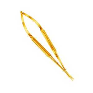 กรรไกรตัดคิ้วสเตนเลสทำด้วยมือกรรไกรสปริงไมโครสีทองแบบกำหนดเองมาใหม่ - Product Image 4