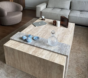Mesa de centro de madera maciza súper moderna con estante de almacenamiento para muebles de sala de estar disponibles a los mejores precios - Product Image 3