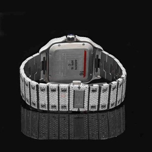 Montre Hip Hop de luxe à cadran carré pour hommes Chiffres romains améliorés avec diamant rond brillant VVS Clarity Lab Grown - Product Image 2