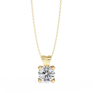 Fabulous 18K <b>Solid</b> <b>Gold</b> <b>Pendant</b> Necklace with 2.18ct Round Lab Grown Diamond Women's Engagement Accessory - Product Image 1