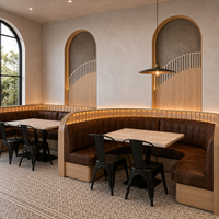 Meubles de bistrot de style japonais, tables de restaurant en métal et chaises en fer, banquette ronde rembourrée pour café, pour les salons de thé