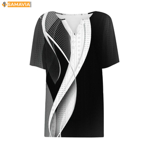 เสื้อเบลาส์ทรงชามสำหรับสนามหญ้าสีตัดกันของผู้หญิงเสื้อเบลาส์เครื่องแบบเสื้อโปโลทรงโบลิ่งที่ทันสมัยน้ำหนักเบามีร่องด้านข้าง - Product Image 1