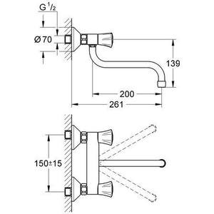 Grifo Giratorio para Lavabo Grohe Costa, 1/2 Pulgada, Cromado - Product Image 4