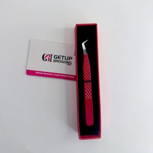 Pince à épiler pour cils GETUP BROSONS en acier inoxydable, pointe lisse, prise en main parfaite, longueur 10 mm, outils de précision, emballage en boîte, logo personnalisé - Product Image 3