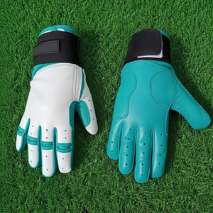 Gants de frappe en cuir pour baseball et softball, ambidextres, sur mesure, respirants, fermeture à boucle et crochet, entraînement, prix d'usine OEM - Product Image 1