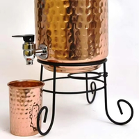 Distributeur d'eau en cuivre pur fait à la main d'AALIYAN IMPEX, support de style moderne antique, qualité supérieure pour la cuisine, prix de gros