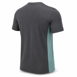 Wholesale Charcoal V Neck T Shirt with Mint Side Panels Custom Mens Cotton Short Sleeve Casual Wear - Product Image 3
