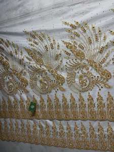 Último diseño, 5 yardas, con cuentas, George Wrapper, diadema de seda africana para mujer para adultos, inspirada en África - Product Image 3