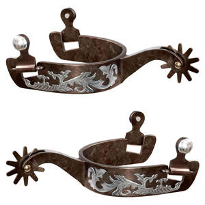 Éperons de cheval de style western en acier inoxydable, 1 paire, roues décoratives sculptées à la main, éperons de bottes réutilisables pour adultes, équitation - Product Image 1