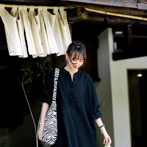 Women's <b>Linen</b> Midi Tunic Robe <b>Dress</b> Spring Summer Long Sleeves Custom <b>Plus</b> <b>Size</b> Shirt <b>Dress</b> Plain Dyed Woven Available Big <b>Sizes</b> - Product Image 1