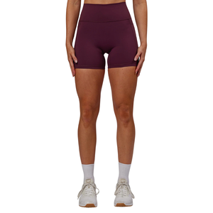 Shorts de sport respirants pour femmes, taille haute, couleur unie, taille élastique, séchage rapide, polyester et élasthanne, logo personnalisé, style sportif - Product Image 2