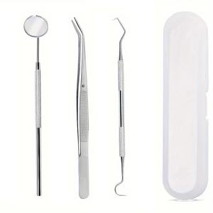 Kit de Limpieza Dental Unisex de Acero Inoxidable, Herramientas de Higiene Bucal, Limpieza Dental Completa, Limpiadores Interdentales y Palillos de Dientes - Product Image 1