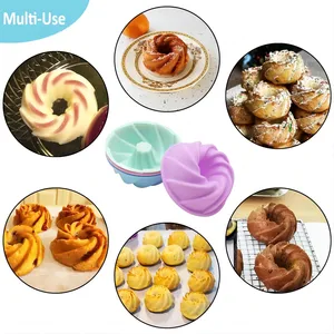 2024 Hot Sale Silicone Cup Cake Mold Mini Swirl Shaped Cupcake Pan Pumpkin donut Cake Pop Mold