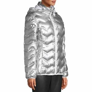 Veste bouffante coupe-vent extérieure pour les femmes avec finition brillante rembourrage à capuche épais pour la chaleur pendant la saison d'hiver - Product Image 2