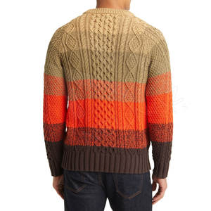 Suéter cálido de invierno con cuello redondo de la mejor calidad para hombre, diseñador personalizado de fábrica, lana tejida a mano transpirable - Product Image 5